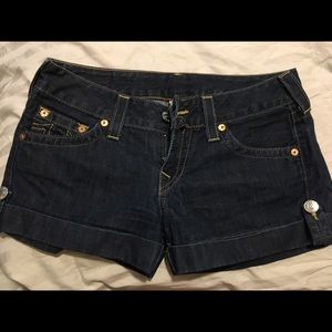 True Religion Cuffed Shorts Dark wash Size 29